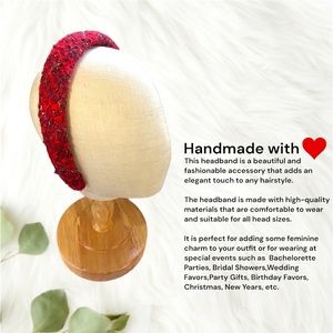 095 - Red, White and Black Season Handmade Headband